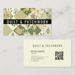 Green Lilac Quilt Patchwork Handmade Clothing  Business Card