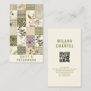 Green Lilac Quilt Patchwork Handmade Clothing  Business Card