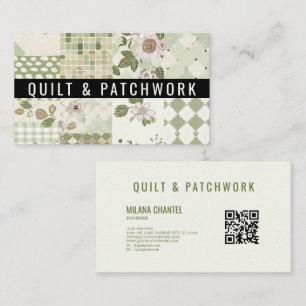 Green Lilac Quilt Patchwork Handmade Clothing Business Card