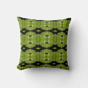 green lily pad pattern abstract black back cushion