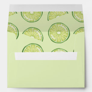 Green Lime Citrus Fruit Slices Illustration Envelope