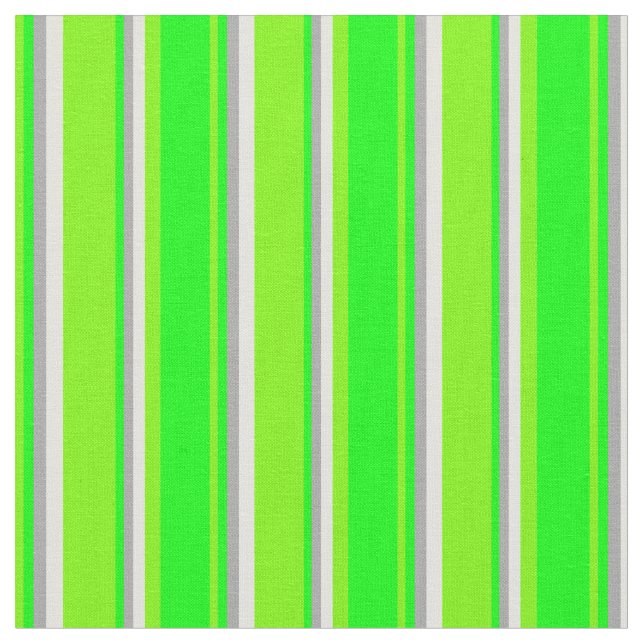 Green, Lime, Dark Grey, and Light Yellow Pattern Fabric (Close Up)