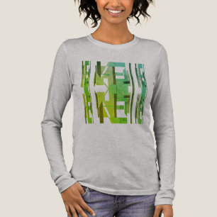 Green Lime Olive Patterned MCM Look Abstract Art Tri-Blend Shirt