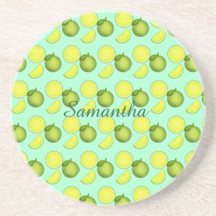 Green Lime Pattern Coaster
