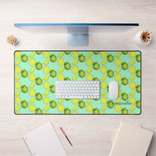 Green Lime Pattern Desk Mat