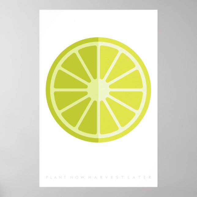 Green Lime Retro Fruit Poster 60's 70's Quote (Front)