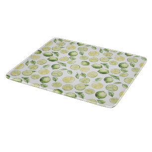 Green Limes Leaves Fruit Cutting Board