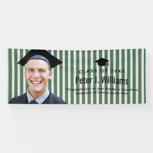 Green Line Custom Photo Graduation Congratulations Banner