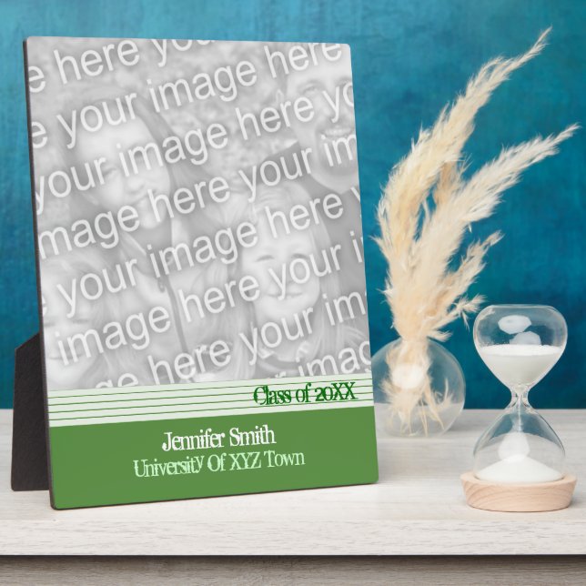 Green Lined Graduation Plaque (Side)