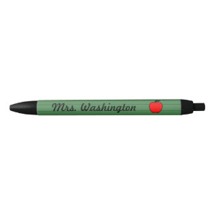 Green Lined Teacher's Apple Pen Gift
