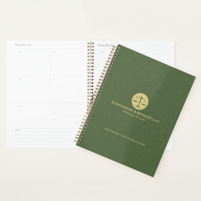 Green Linen Texture Law Scale Planner (Display)