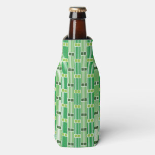 Green Lines and Boxes  Bottle Cooler