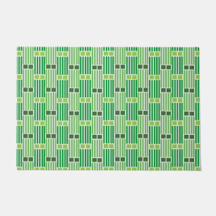 Green Lines and Boxes Doormat