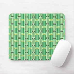 Green Lines and Boxes Mouse Pad