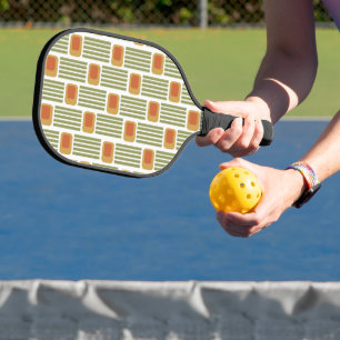 Green Lines and Boxes Pickleball Paddle