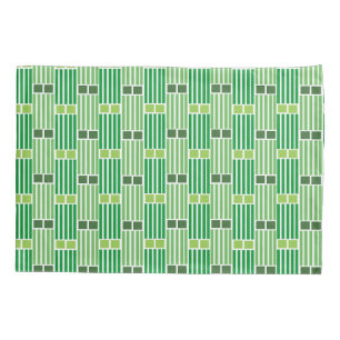 Green Lines and Boxes  Pillowcase