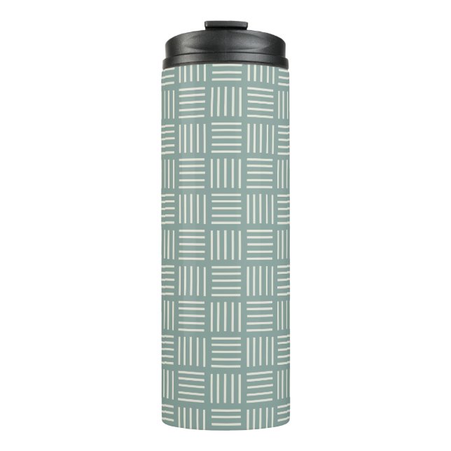 Green Lines Squared  Thermal Tumbler (Front)