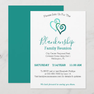 Green Linked Hearts Family Reunion Template