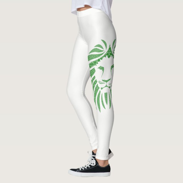 Green Lion Head  On Any Colour Leggings (Left)