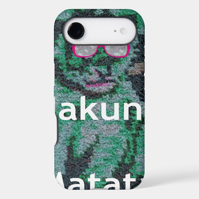 Green Lion with Pink Glasses "Hakuna Matata" Art  (Back)