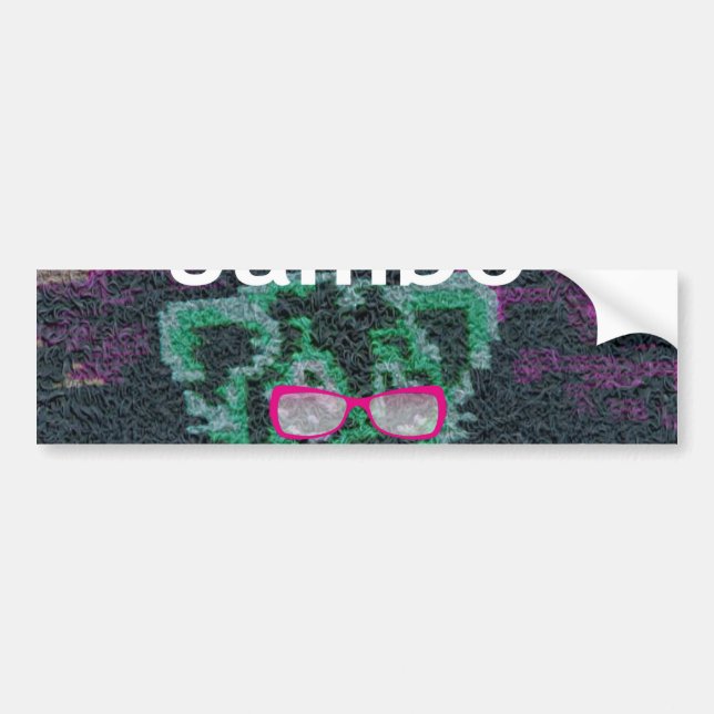 Green Lion with Pink Glasses "Hakuna Matata" Art   Bumper Sticker (Front)