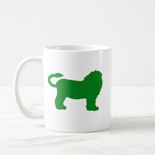 Green Lion Zodiac Silhouette Mug – Grounded Leo (Left)
