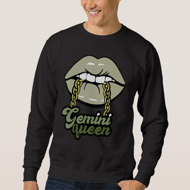 Green Lips Gemini Queen Sweatshirt (Front)