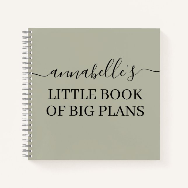 Green Little Book Of Big Plans Notebook (Front)