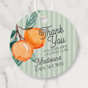Green Little Cutie Citrus Baby Shower Favour Tags