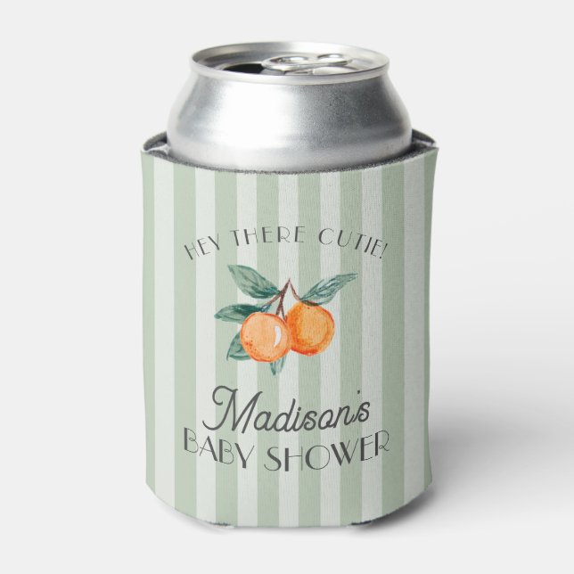 Green Little Cutie Citrus Baby Shower Favours Can Cooler (Can Front)