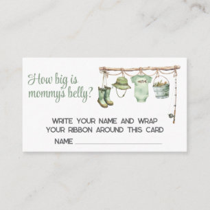 Green Little Fisherman Baby Shower Game Enclosure Card