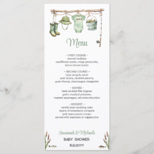 Green Little Fisherman Baby Shower Menu