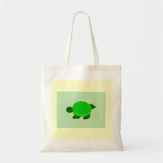 Green Little Turtle Tote Bag (Front)