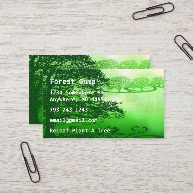 Green Living Business Card (Front/Back In Situ)