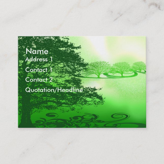 Green Living Business Card (Front)