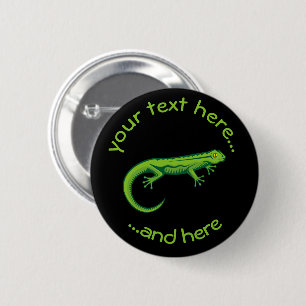Green Lizard 6 Cm Round Badge