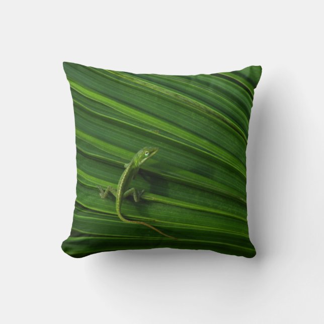 Green Lizard American Mojo Pillow (Front)