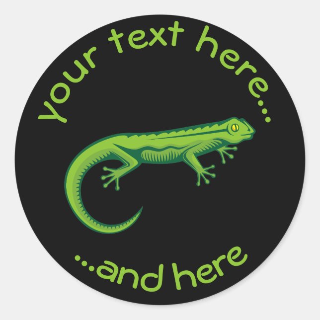 Green Lizard Classic Round Sticker (Front)