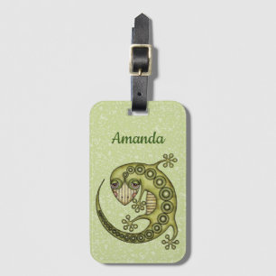 Green Lizard Luggage Tag
