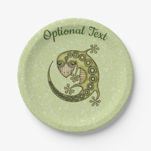 Green Lizard Paper Plate