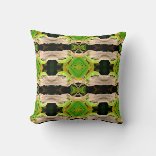green lizard pattern abstract plain black cushion