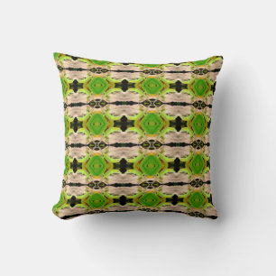 green lizard pattern abstract plain green cushion