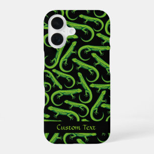 Green Lizard Pattern iPhone 16 Case