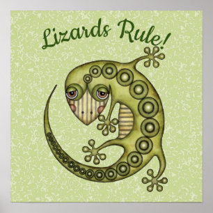 Green Lizard Poster