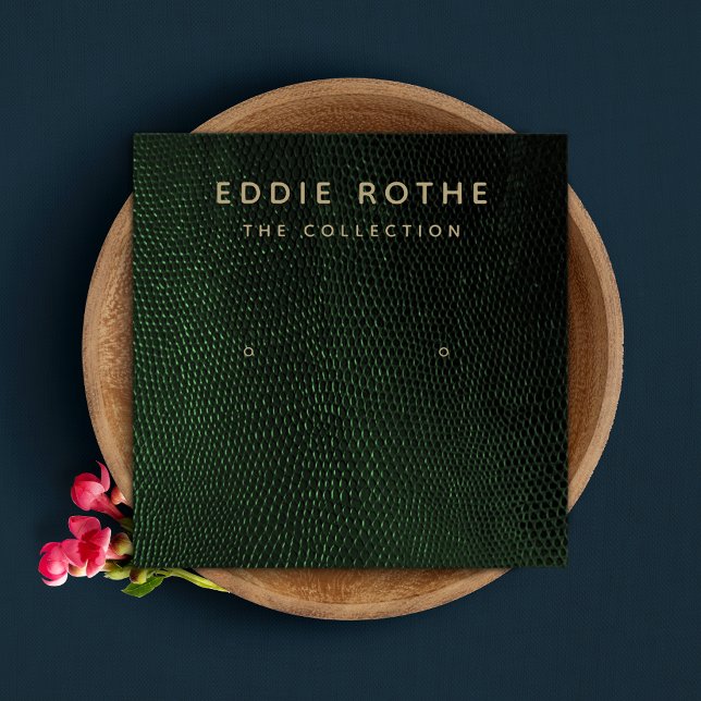 Green Lizard Skin Stud Earring Display Card (Creator Uploaded)