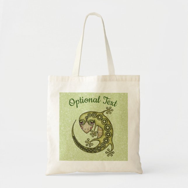 Green Lizard Tote Bag (Front)