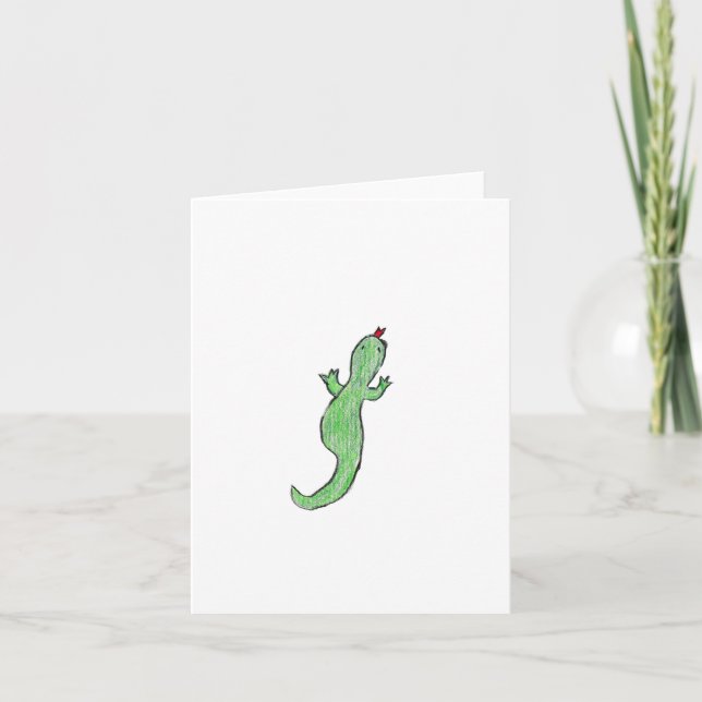 Green Lizzard Thank You Card (Front)
