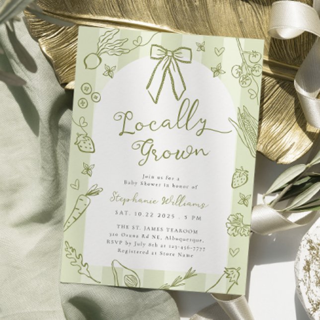 Green Locally Grown Farmers Baby Shower Invitation (Creator Uploaded)
