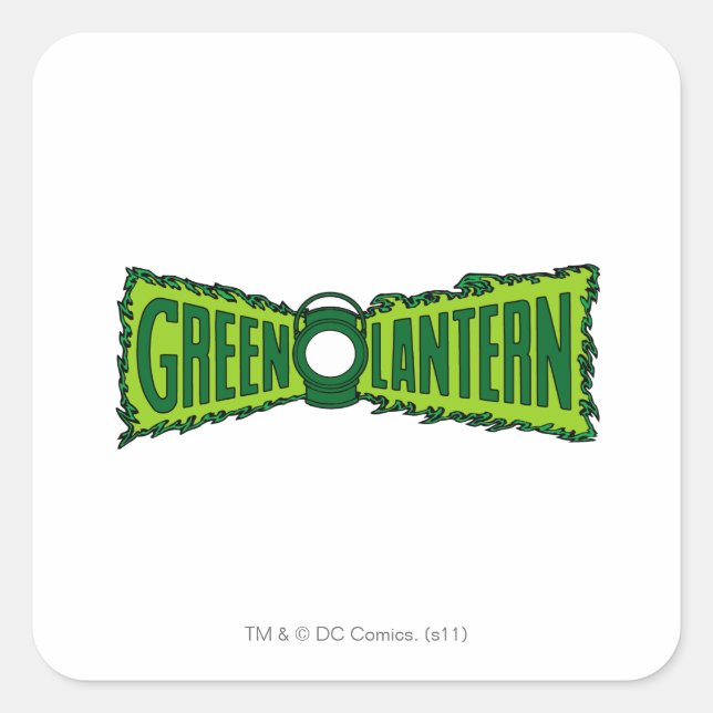Green Logo Flames Square Sticker (Front)