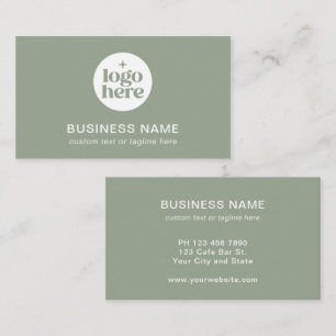 Green Logo Modern Professional Business Card